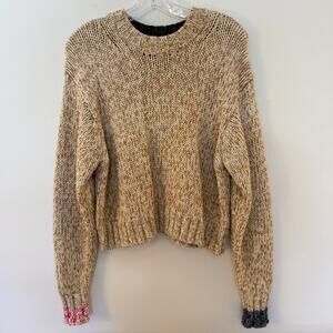 Acne Studios Spongy Knit Sweater Women's M Cream Tan Chunky Cotton Wool Pullover